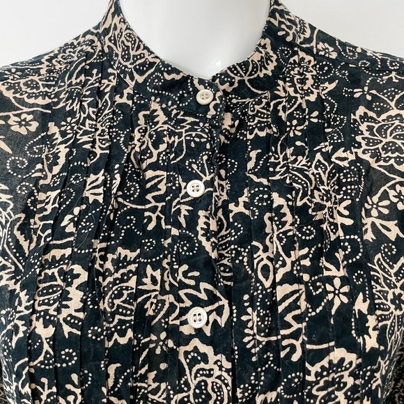 ISABEL MARANT ETOILE Blouse Black Beige Floral FR 38 Small S EUC - Picture 2 of 10